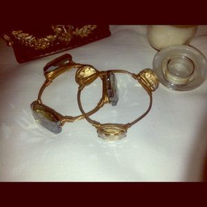 Vintage clear and crystal blue bracelets